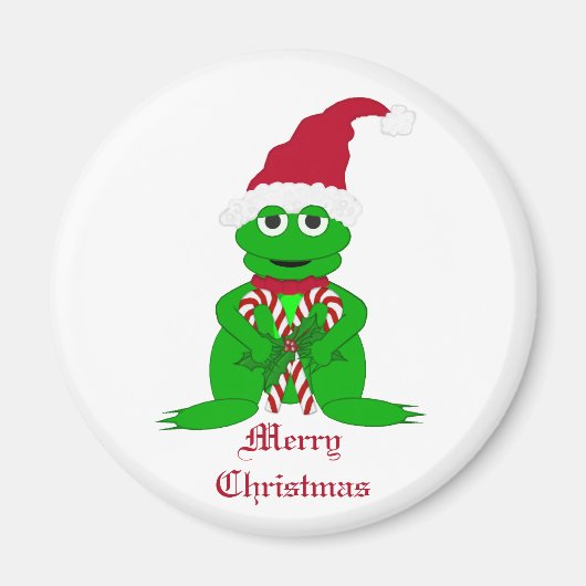 Merry Christmas Frog Magnet (Devant)