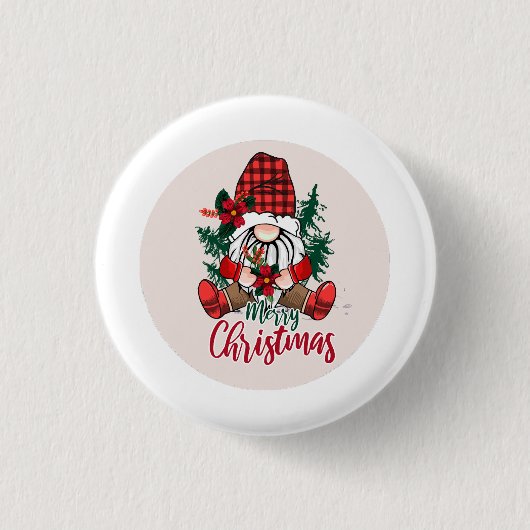 Merry Christmas from Gnome! Ronde Button 3,2 Cm (Voorkant)