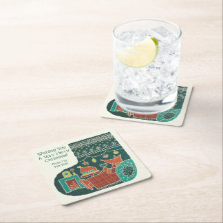 Merry Christmas from My Fox Hole! Vierkante Kartonnen Onderzetter