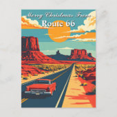 Merry Christmas from Route 66 Retro Road Trip Briefkaart (Voorkant)