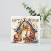 Merry Christmas From, Santa's Workshop Feestdagenkaart (Staand voorkant)