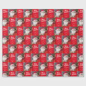 Merry Christmas from the Cat in a Santa Hat Cadeaupapier (Vlak)