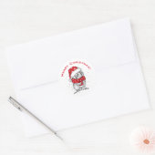 MERRY CHRISTMAS FUN OWL Classic Round Sticker (Envelop)