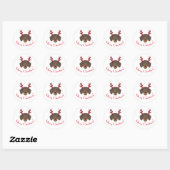 Merry Christmas Funny Dachshund Rendier Sticker (Vel)
