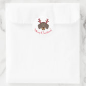 Merry Christmas Funny Dachshund Rendier Sticker (Tas)