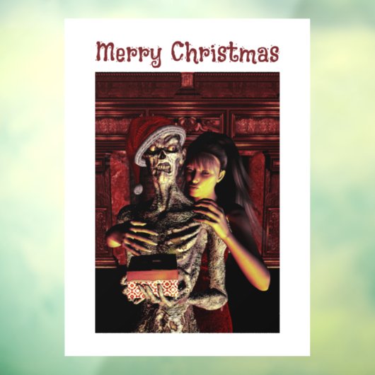 Merry Christmas. Funny skeleton Window Cling Raamsticker (Vel 3)