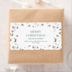 Merry Christmas gepersonaliseerd verzendlabel