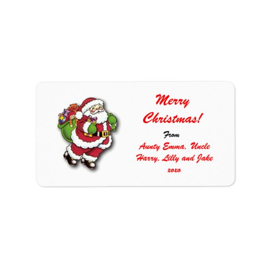 Merry Christmas Gift Label Label - Gepersonaliseer (Voorkant)