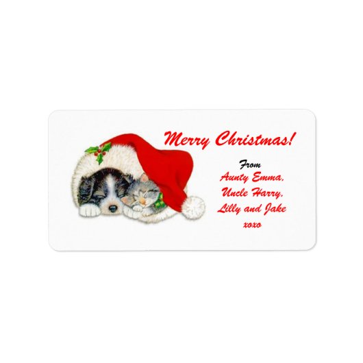 Merry Christmas Gift Label Label - Gepersonaliseer (Voorkant)