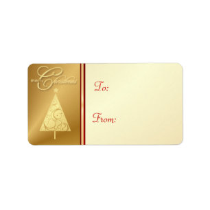 Merry Christmas Gift Label Labels - Elegant Gold