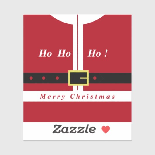 Merry Christmas Gift Sticker Funny Santa Design (Vel)