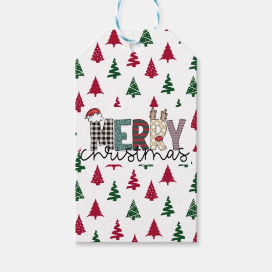 “MERRY Christmas” Gift Tag  Cadeaulabel (Voorkant)