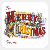 Merry Christmas Gift Tag Stickers (Devant)