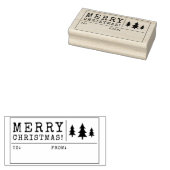 Merry Christmas Gift Wrap Label Rubberstempel (Gestempeld)