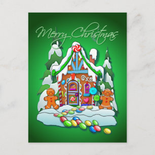 MERRY CHRISTMAS GINGERBREAD HOUSE by SHARON SHARPE Feestdagenkaart