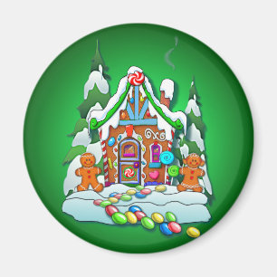 MERRY CHRISTMAS GINGERBREAD HOUSE by SHARON SHARPE Magneet