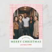 MERRY CHRISTMAS Gingham Arch PHOTO Business Xmas Briefkaart (Voorkant)