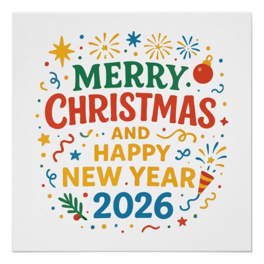 Merry Christmas Glossy Poster Perfect Poster (Voorkant)