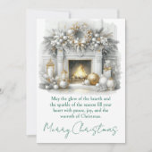 Merry Christmas – Glowing Fireplace  Feestdagenkaart (Voorkant)