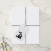 Merry Christmas Gnome Grunge Chic Black & White Cadeaulabel (Met Touw)