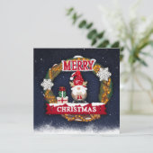 Merry Christmas Gnome Kaart (Staand voorkant)
