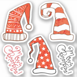 Merry Christmas Gnome Petten Vinyl stickers
