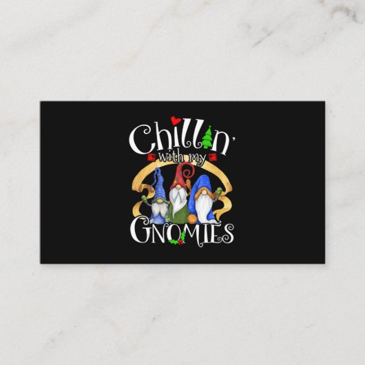 Merry Christmas Gnomes Old Gnome Visitekaartje (Voorkant)