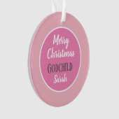 Merry Christmas Godchild gepersonaliseerd ornament (voorkant)
