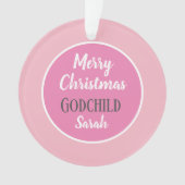 Merry Christmas Godchild gepersonaliseerd ornament (voorkant)