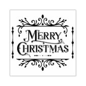 Merry Christmas Gold Classic Rubberstempel (Afrduk)