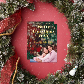 Merry Christmas Gold Folie Feestdagenkaart