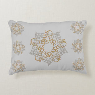 Merry Christmas Gold & Silver Star  Elegant Accent Kussen