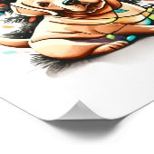 Merry Christmas Golden Retriever Puppy Poster (Hoek)