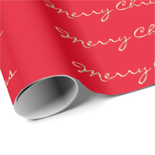 Merry Christmas Golden Script Feestdagen Cadeaupapier