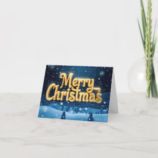 "Merry Christmas" goldene Schrift mit Schnee Feestdagen Kaart