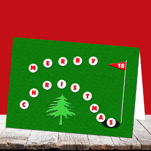 Merry Christmas Golf Christmas Kaart