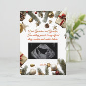Merry Christmas Grandparents Pregnancy Invitations (Debout devant)