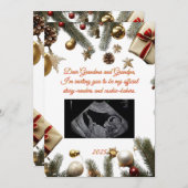 Merry Christmas Grandparents Pregnancy Invitations (Devant / Derrière)