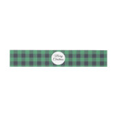 Merry Christmas Green Buffalo Black Plaid Pattern Uitnodigingen Wikkel (Vlak)