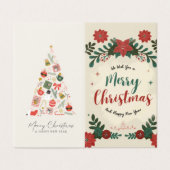 Merry Christmas Greeting Card Off-White Design Kaart (Buitenkant ongevouwen)