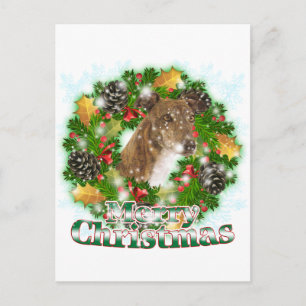 Merry Christmas Greyhound Feestdagenkaart