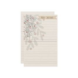 Merry Christmas hand drawn floral mistletoe Briefpapier
