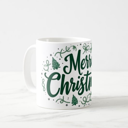 Merry Christmas Hand Lettering Mug (Devant gauche)