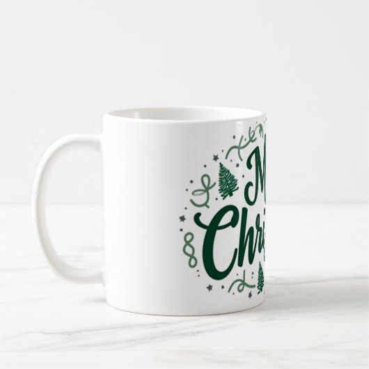 Merry Christmas Hand Lettering Mug (Gauche)