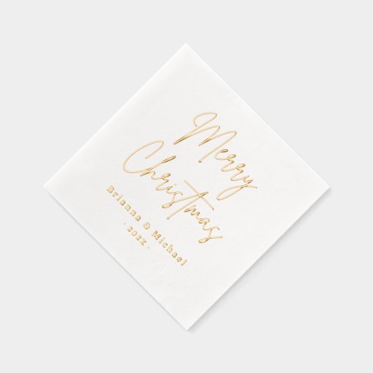 Merry Christmas handgeschreven script aangepaste n Folie Servetten (Rechts)