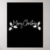 Merry Christmas Handwriting Script With Holly Poster (Voorkant)