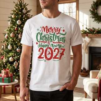 Merry Christmas Happy New Year 2026 Reindeer T-shirt