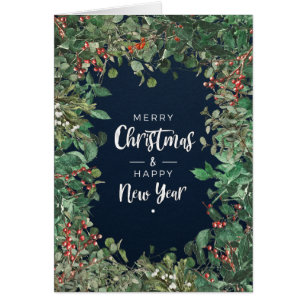 Merry Christmas/Happy New Year Christmas Foliage