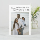 Merry Christmas Happy New Year Family 4 Photos Feestdagenkaart (Staand voorkant)