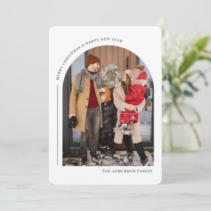 Merry Christmas & Happy New Year Family Photo Card Feestdagenkaart